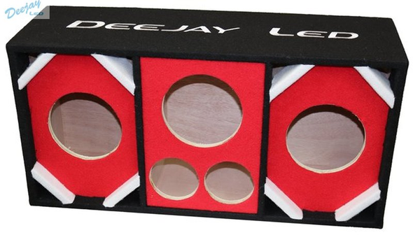 DEEJAY LED D6T2H1RED Two 6-in Woofers plus Two Tweeters and One Horn RED Empty Chuchera Speaker Enclosure