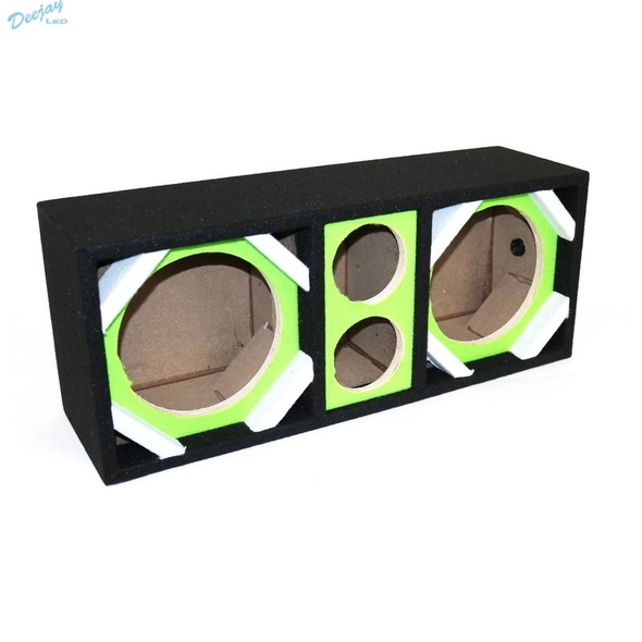 DEEJAY LED D8T2GREEN Two 8-in Woofers plus Two Tweeters Green Empty Chuchera Speaker Enclosure