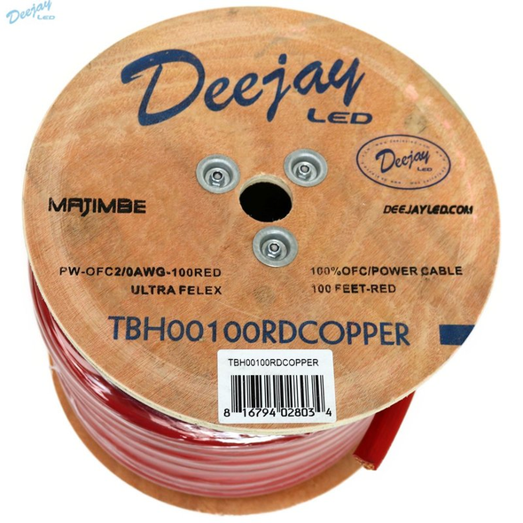 DEEJAY LED TBH00100REDCOPPE DEEJAYLED 2 00 RED COPPER CABLE