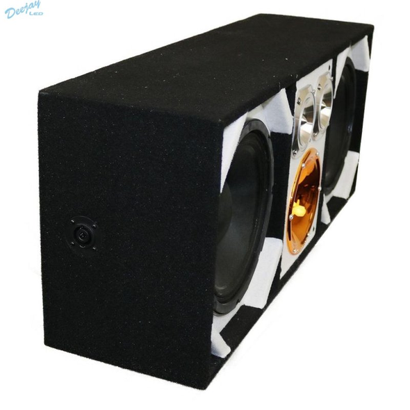 DEEJAY LED TBH10WHITE Loaded Box w/Two Despacito Heavy Duty 10-in Woofers One Horn and w/Two Bullet Tweeters WHITE