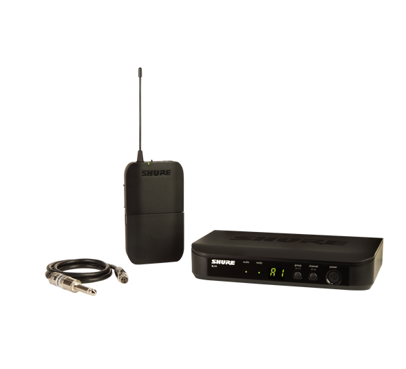 Shure BLX14-H11 Guitar Wireless System with (1) BLX4 Wireless Receiver (1) BLX1 Bodypack Transmitter and (1) WA302 Instrument Cable
