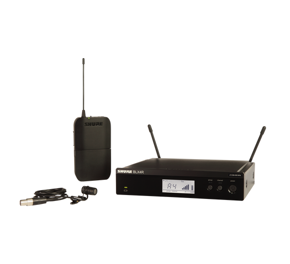Shure BLX14R/W85-H10 Instrument System with (1) BLX4R Wireless Receiver (1) BLX1 Bodypack Transmitter and (1) WL185 Lavalier Microphone
