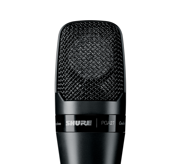 Shure PGA27-LC Large-diaphragm side-address cardioid condenser microphone with shock-mount and carrying case - less cable