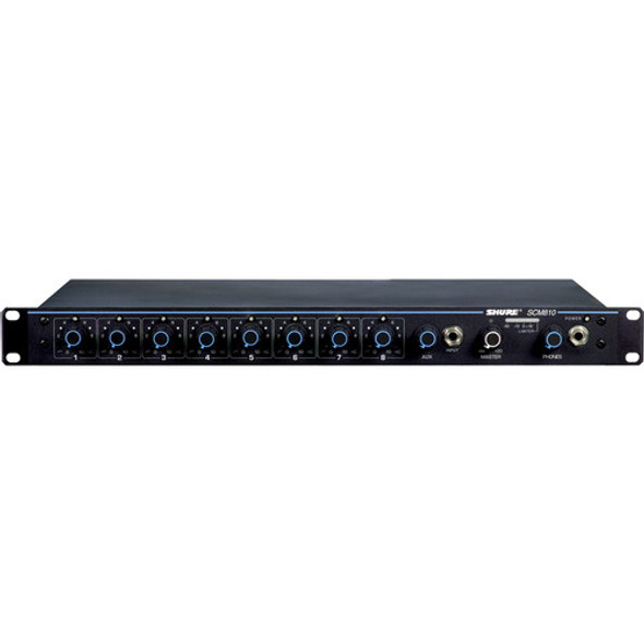 Shure SCM810 Eight-Channel Automatic Mixer with Logic Control and EQ per Channel AC only One Rack Space Rack Mount Ready