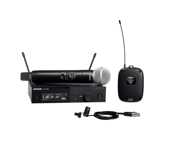 Shure SLXD124/85-J52 Combo System with SLXD1 Bodypack SLXD4 Receiver SM58 and WL185 Lavalier Microphone