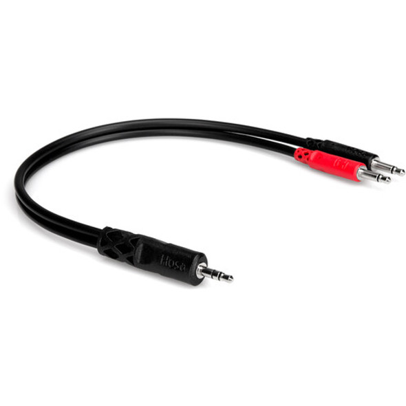 Hosa Technology YMM-152 Stereo 3.5mm Male TRS to Two 3.5mm Male TS Y-Cable (12")