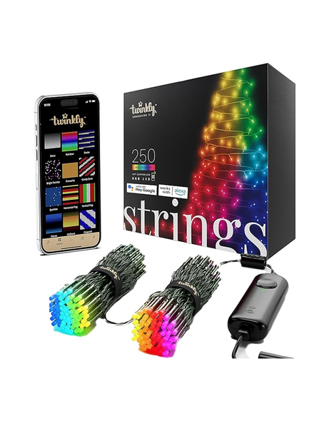 Twinkly Strings – App-Controlled LED Christmas Lights with 250 RGB (16 Million Colors) LEDs 65.6 Feet