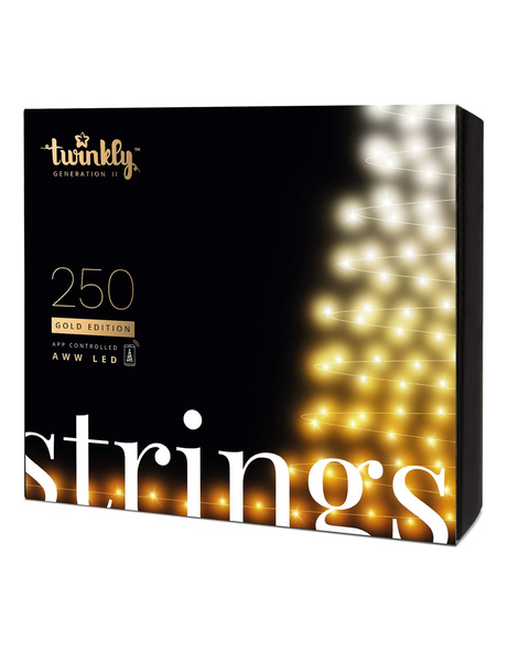  Twinkly Strings 250 AWW (Amber, Warm White, Cool White) LEDs 65.6 feet Gold & Silver edition