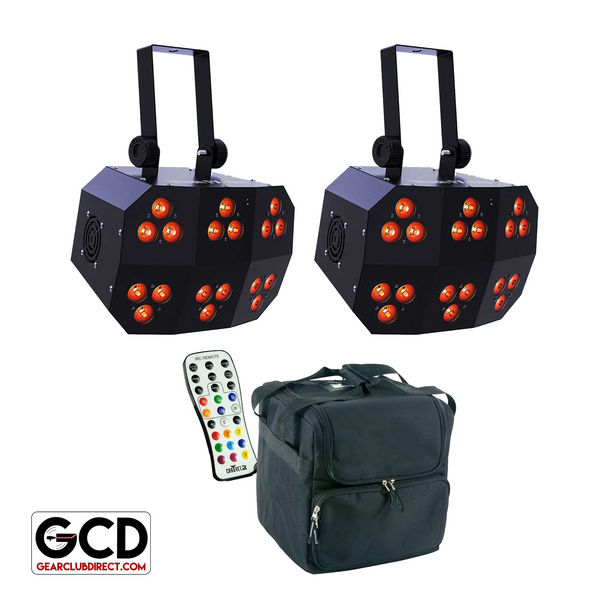  Chauvet DJ Wash FX Hex RGBAW+UV LED Multi-Purpose Effect Lights with Remote Control & Carry Cases Package