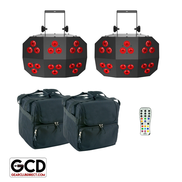 Chauvet DJ Wash FX 2 Multi-Purpose Effect Lights with Infrared Remote Control & Carry Bags Package