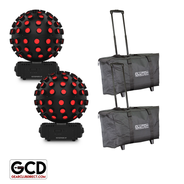 Chauvet DJ Rotosphere HP High Powered 8 Color Mirror Ball Effect Lights & Cases Duo Package