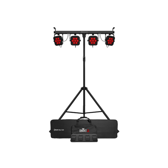 Chauvet DJ 4BAR Hex ILS 6-in-1 RGBAW+UV LED Complete Wash Lighting Solution 2-Pack with H1000 Fog Machine Package