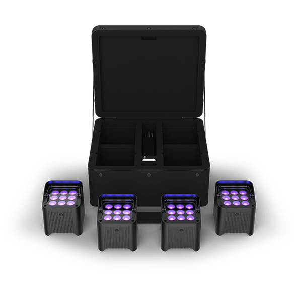 Chauvet DJ Freedom Par H9 IP X4 Complete Up-Lighting Kits Pair with White Sleeves and Handheld Remote Package 