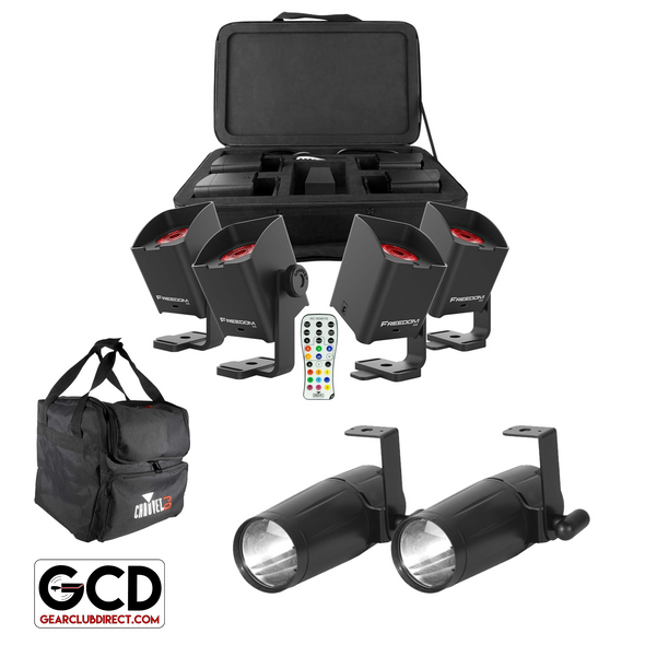 Chauvet DJ Freedom H1 Wash Light Systems with Pinspots & Carry Cases Package
