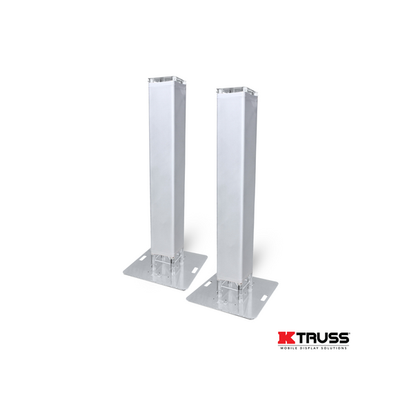 ProX KT-SQ492TOTEMTCX2 K-Truss 4.92 Lightweight Square Truss Totem Full Package Includes White Scrim, Top Plate and Base Plate