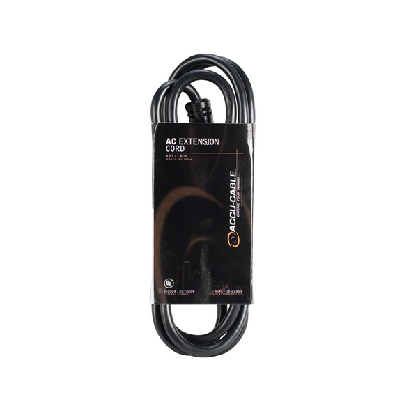 ADJ EC-163-6 6FT Black 16 Gauge Edison Extension Cord