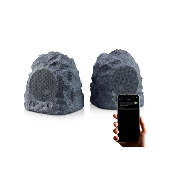 Gemini GHRK-400-PR Waterproof Rock Speakers - 40W Bluetooth Outdoor Patio Sound System