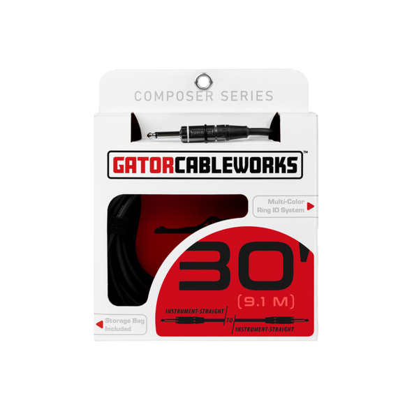 Gator Cases GCWC-INS-30RA 30 Foot Strt to RA Instrument Cable