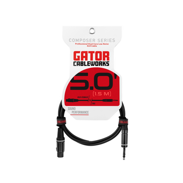 Gator Cases GCWC-XLR-05FTRS 5 Foot XLR F to TRS Cable