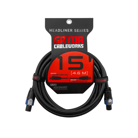 Gator Cases GCWH-SPK-15-2TL 15 Foot Twist Lock Connector Speaker Cable