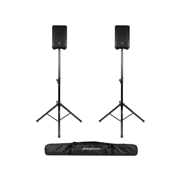 Gator Cases RI-SPKRSTDSET-250-AL Aluminum Tripod Speaker Stand Set with Deluxe Bag