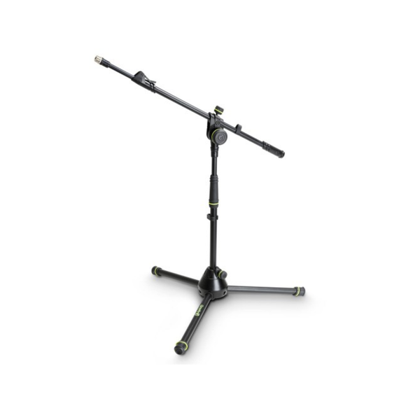 Gravity Short Microphone Stand with Folding Tripod Base and 2-Point Adjustment Telescoping Boom