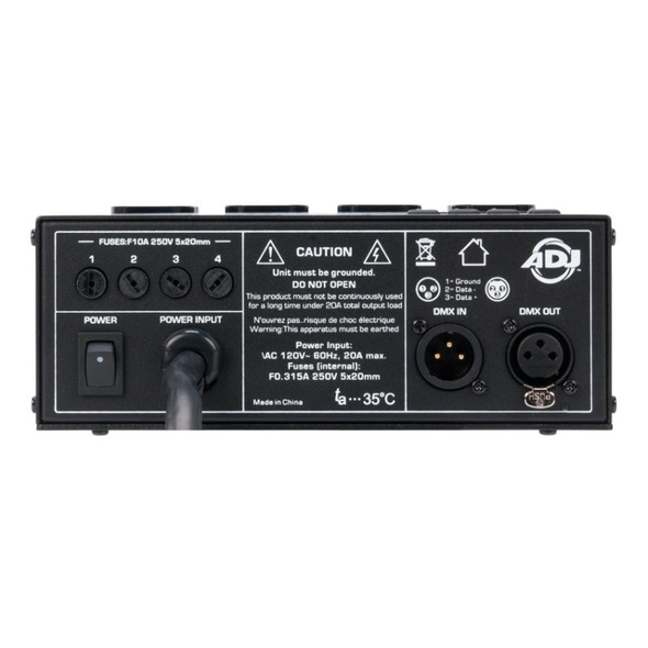 American DJ ADJ's DP-DMX20L - 4 Channel Universal DMX Dimmer Pack