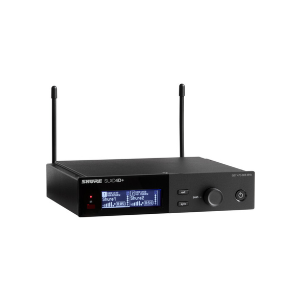 Shure SLXD4D+ Dual-Channel Digital Wireless Rackmount Receiver (G57: 470 to 608 MHz)