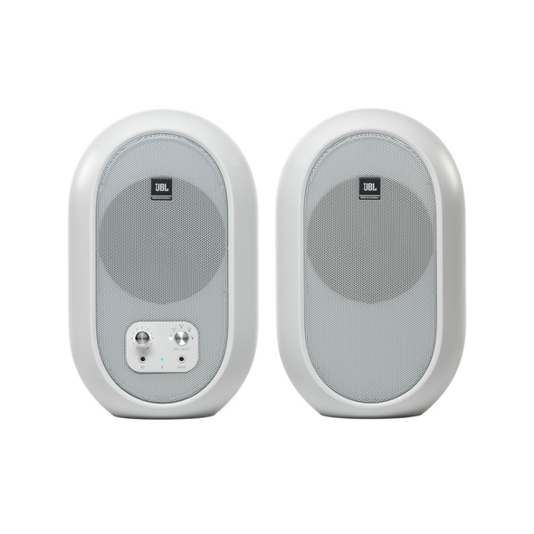 JBL 1 Series 104-BT Compact Powered Desktop Reference Monitors with Bluetooth (White Matte)