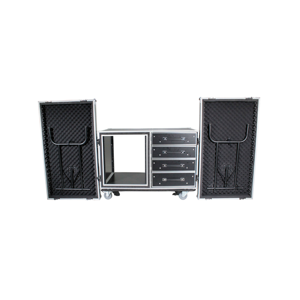 ProX XS-12U4DTW ELVA 12U Shockproof Workstation Flight Case