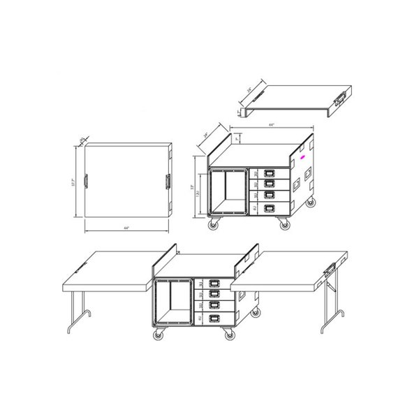 ProX XS-12U4DTWCO NOVA Mixing Console Flight Case Workstation