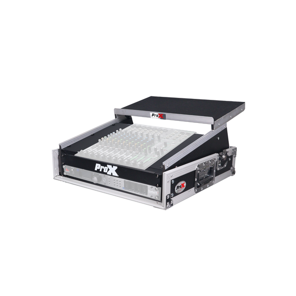 ProX T-2MRLT 2U Rack Case with 10U Mixer Top & Laptop Shelf