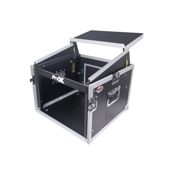 ProX T-8MRLT 8U Rack Case with 10U Mixer Top & Laptop Shelf