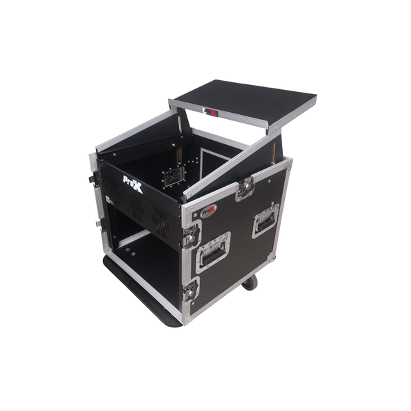 ProX T-10MRLT 10U Rack Case with 10U Mixer Top & Casters