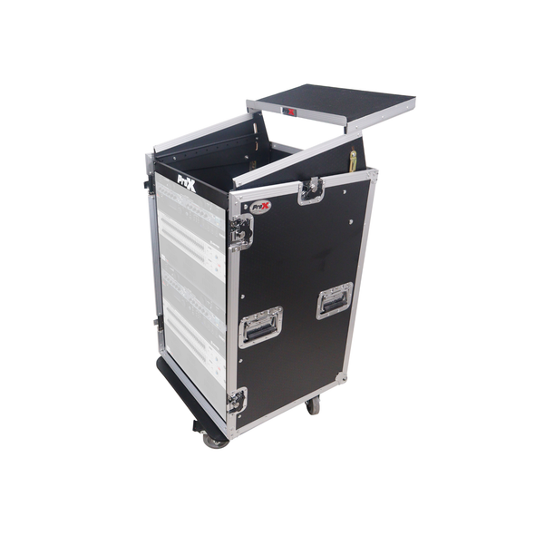 ProX T-18MRLT 18U Rack Case with 10U Mixer Top & Casters