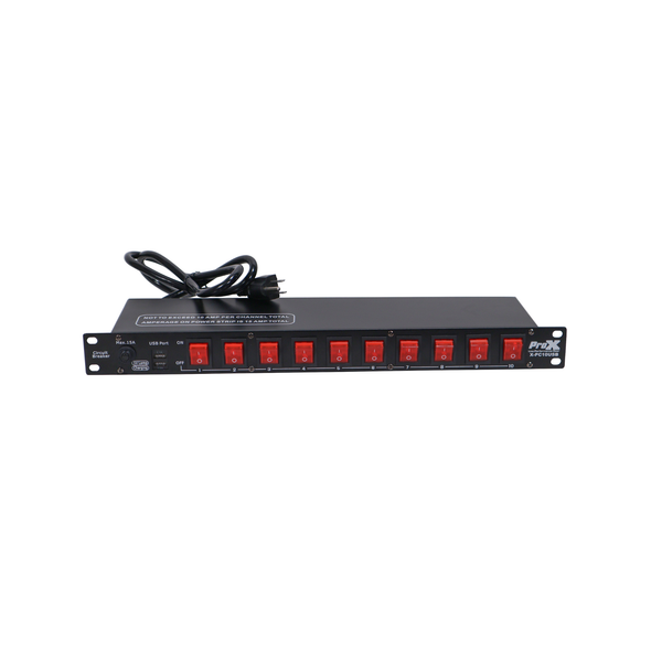 ProX X-PC10USB 1U 10-Outlet Rack Power Center with USB