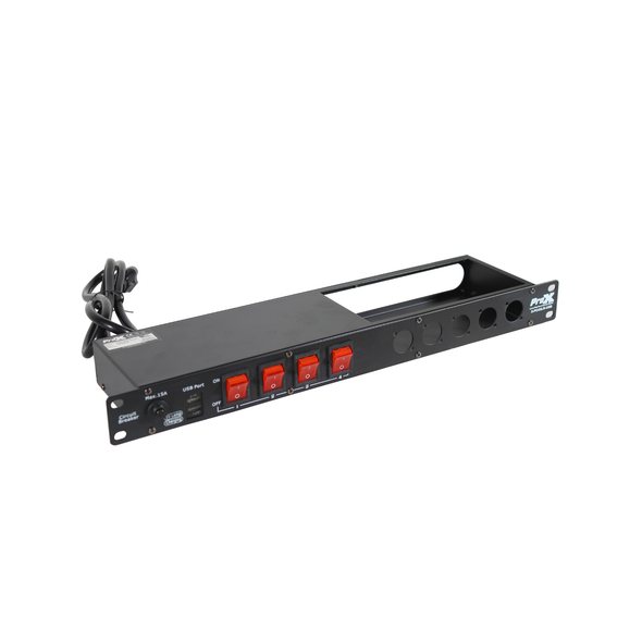 ProX X-PC4XLR-USB 1U 4-Outlet Rack Power Center with USB
