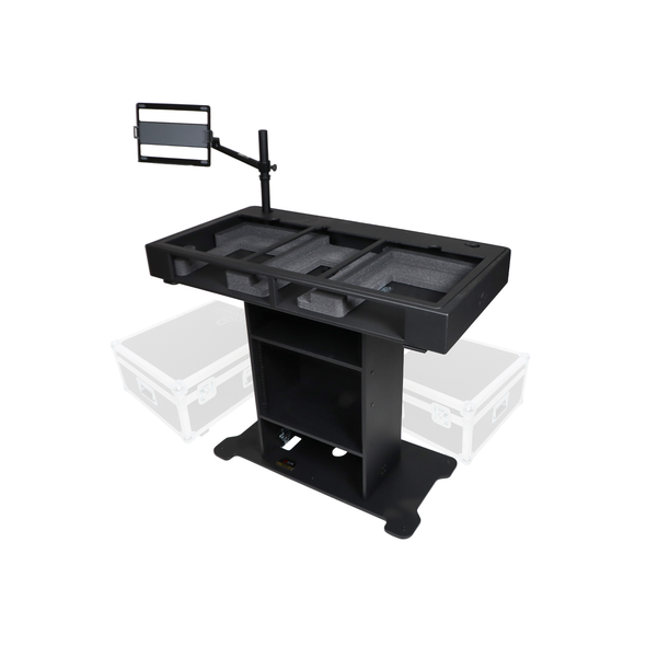 ProX Control Tower™ XL DJ Podium – Black with (2) Flight Cases