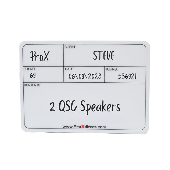 ProX Plastic Tour Case Label Self Adhesive 5"x7" Sticker - Set of 12 Large 