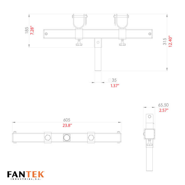 ProX FANTEK Universal Trusss Bracket Adjustable T-Adapter for all Top Load Center Lifting Towers Black