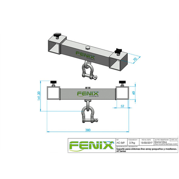 ProX T-Bar fits Fenix AT06 or AT04 Line Arrays Systems - Black
