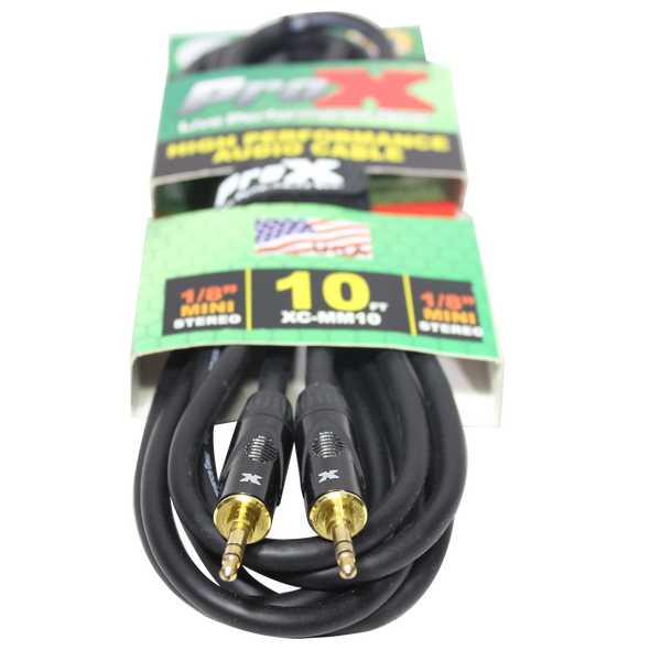 ProX XC-MM10 1/8 Inch TRS Male to Male Audio Cable for Headphones, Mobile Devices, Mixers, and DJ Equipment