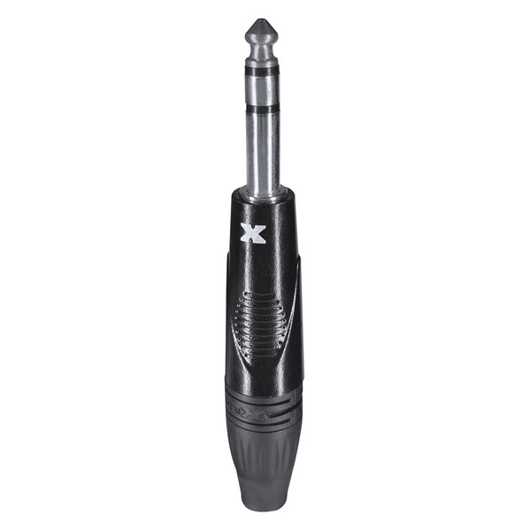 ProX XC-TRSM male stereo instrument connector tip with silver-plated metal construction for reliable audio signal transfer and durable cable performance.