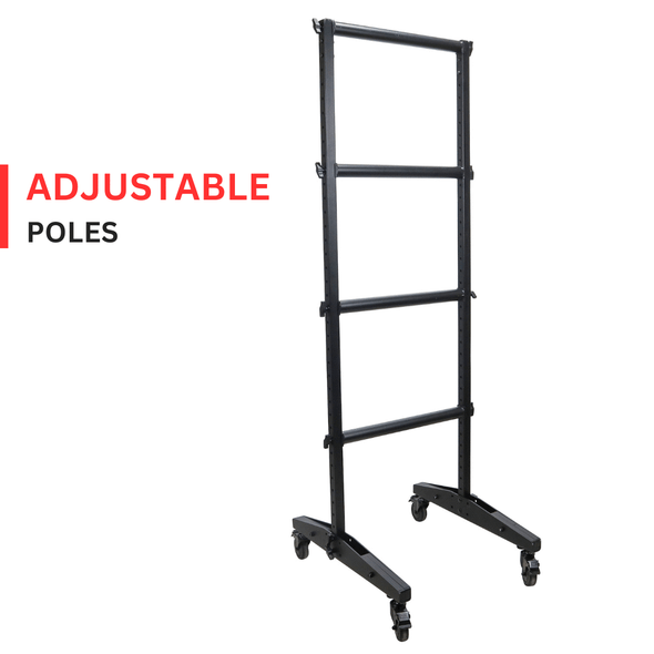 ProX 7 Ft. Lighting Fixture Moving Head U-Grid Module with 4 Adjustable Bars and Casters or Rubber Feet or Down Rigging
