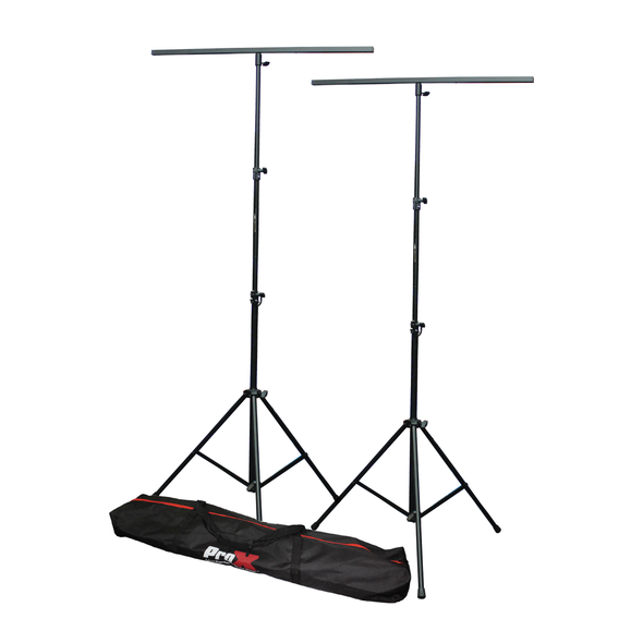 ProX Set of (2) 9 Ft. Lighting Stand Package with T-Bars and Carrying Bag