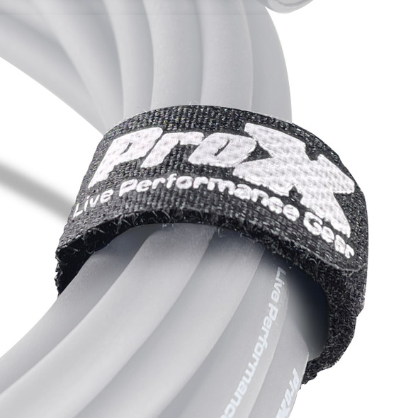ProX XC-T20X5 hook and loop cable tie strap securing bundled cables for organized cable management and cleaner equipment setups.
