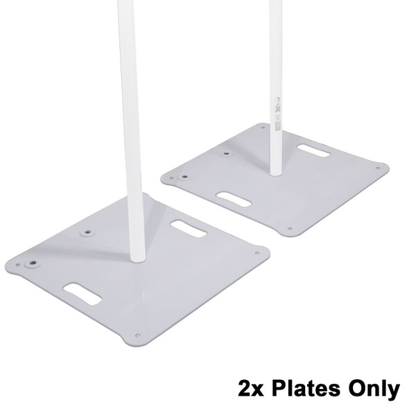ProX Pair of Polaris Base Plates " 2 Heavy-Duty Speaker Pole Base Plates and Carry Bags in White
