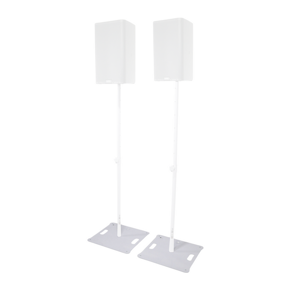 ProX Pair of Polaris Base Plates " 2 Heavy-Duty Speaker Pole Base Plates and Carry Bags in White