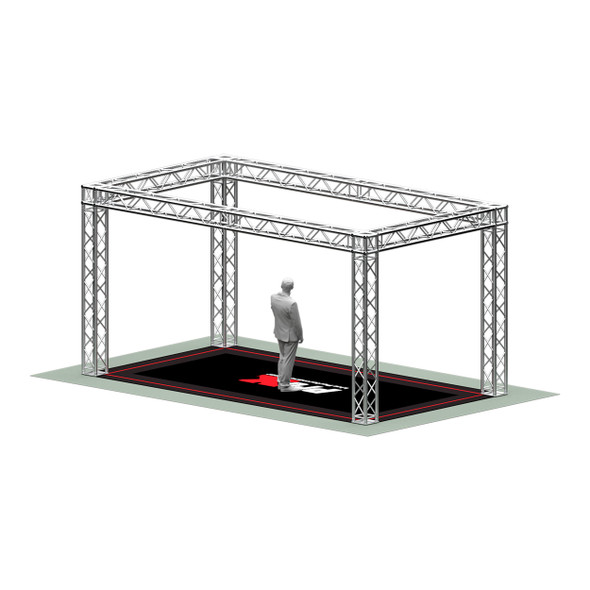 Portable aluminum trade show booth display truss for exhibits, conventions, retail activations, and marketing events