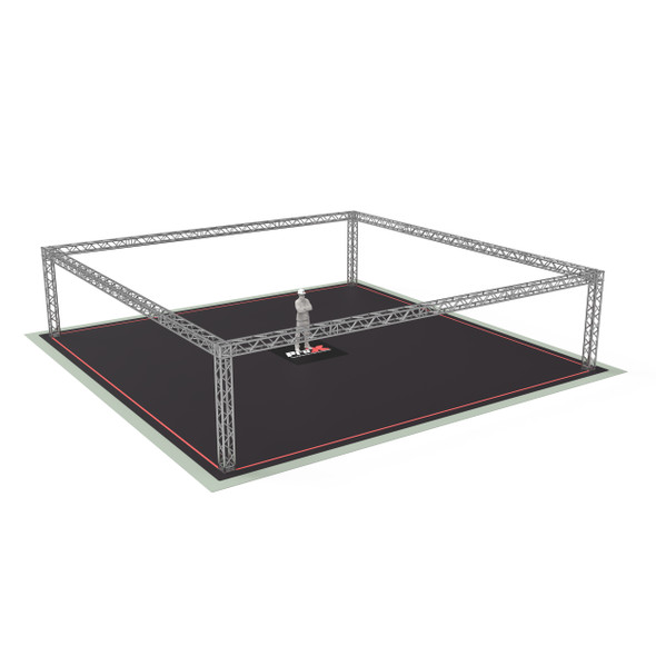 ProX XTP-40209 F34 aluminum trade show truss booth with overhead display structure for expos, kiosks, pop-up shops, DJ booths, and promotional events